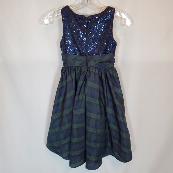 Pippa & Julie Girls Size 8 Blue Green Christmas Holiday Layered Party Dress - Picture 2 of 10